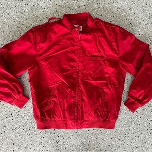 Vintage Red Men’s Windbreaker Full Zip Jacket - Classic Lightweight Style